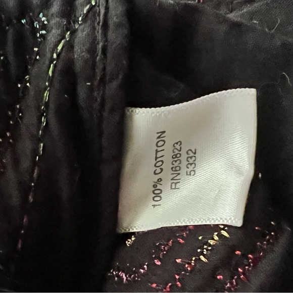 Vintage Black Abstract Print slightly quilted Jacket - Picture 3 of 4